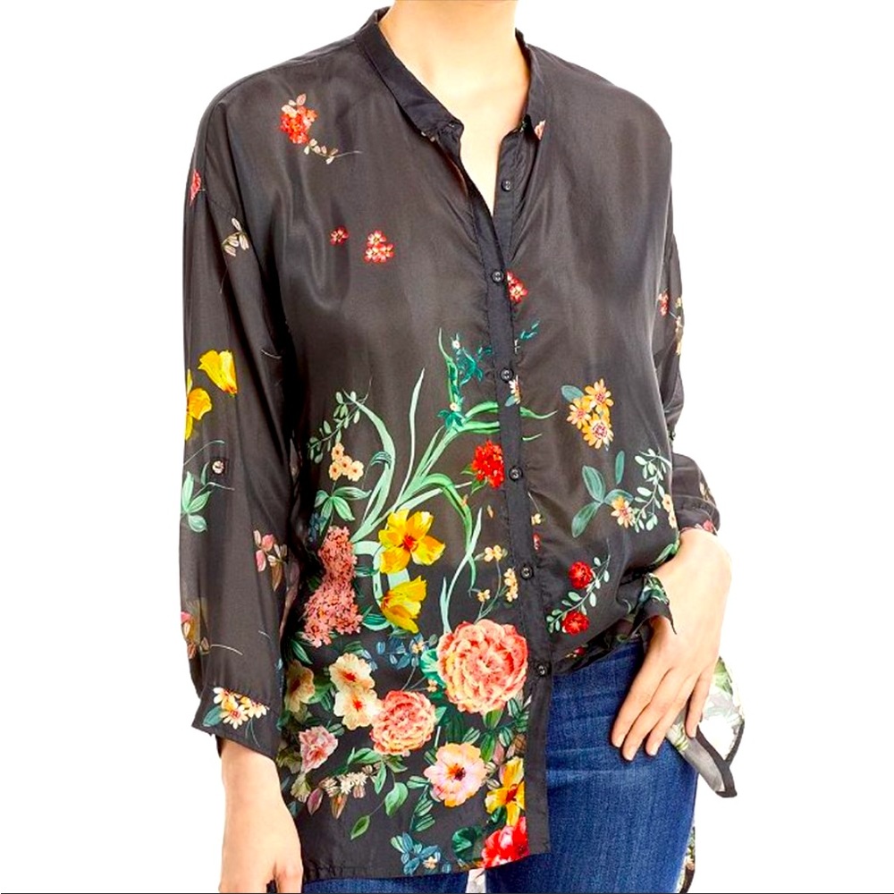 Johnny Was Houstein Jarah Button Down Silk M